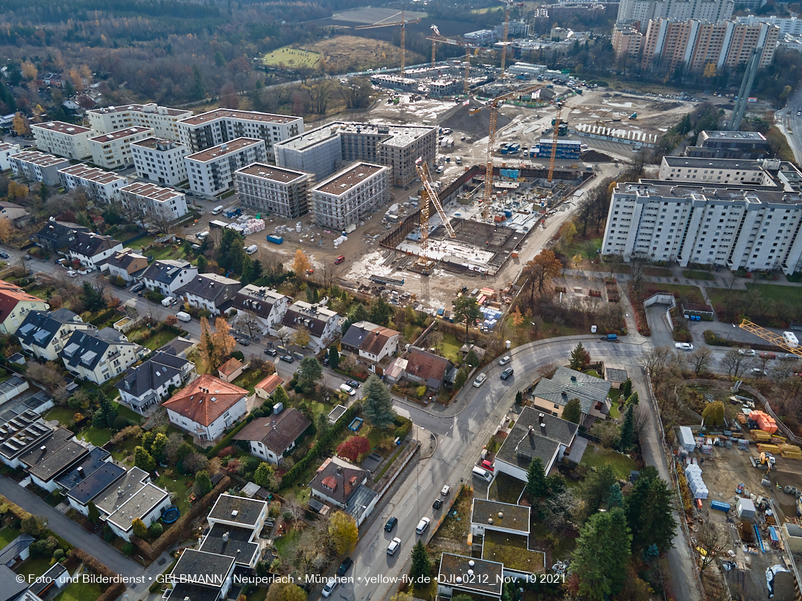 19.11.2021 - Luftbilder von der Baustelle Alexisquartier und Pandion Verde in Neuperlach 19.11.2021 - Luftbilder von der Baustelle Alexisquartier und Pandion Verde in Neuperlach